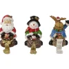 Santa, Snowman and Reindeer Christmas Stocking Holders - 5.25" - Set of 3