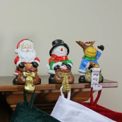 Santa, Snowman and Reindeer Christmas Stocking Holders - 5.25
