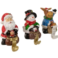 Santa, Snowman and Reindeer Christmas Stocking Holders - 5.25