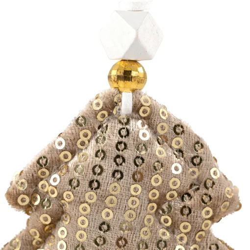Sequin Stars and Trees Plush Christmas Ornaments - 4" - Set of 4