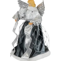 Sequined Angel with Wings Christmas Tree Topper Unlit - 12