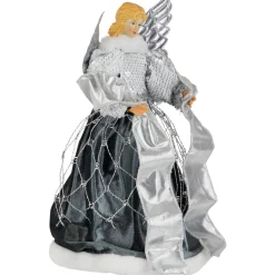 Sequined Angel with Wings Christmas Tree Topper Unlit - 12