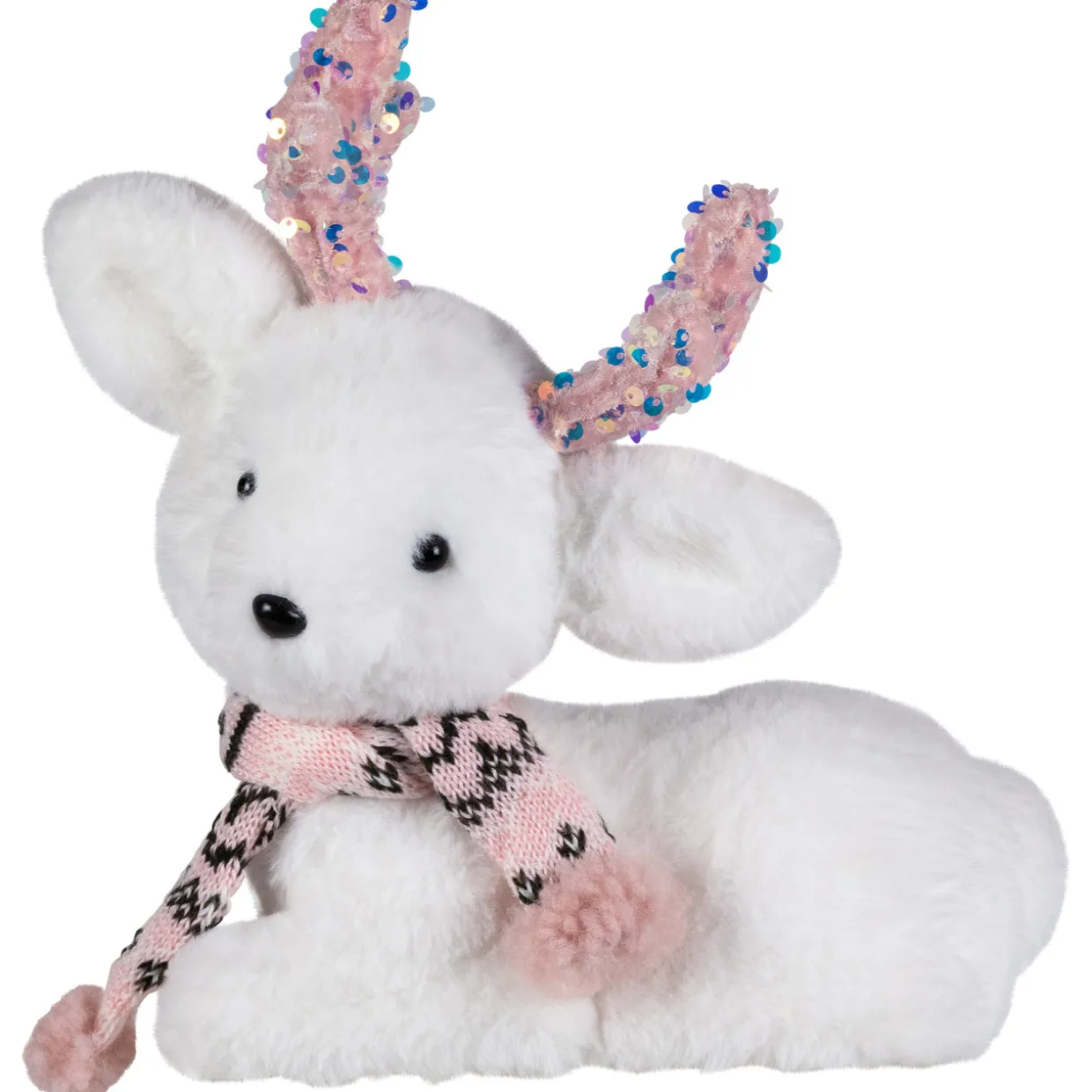 Sequined Baby Reindeer Calf Christmas Figurine - 10.5"