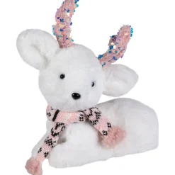 Sequined Baby Reindeer Calf Christmas Figurine - 10.5