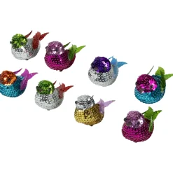 Sequined Birds Clip-On Christmas Ornaments - 2.75