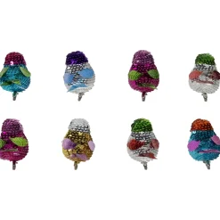 Sequined Birds Clip-On Christmas Ornaments - 2.75