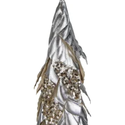 Sequined Layered Leaves Christmas Cone Tree - 20