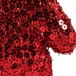 Sequined Winter Mitten with Plush Trim Christmas Ornament - 6