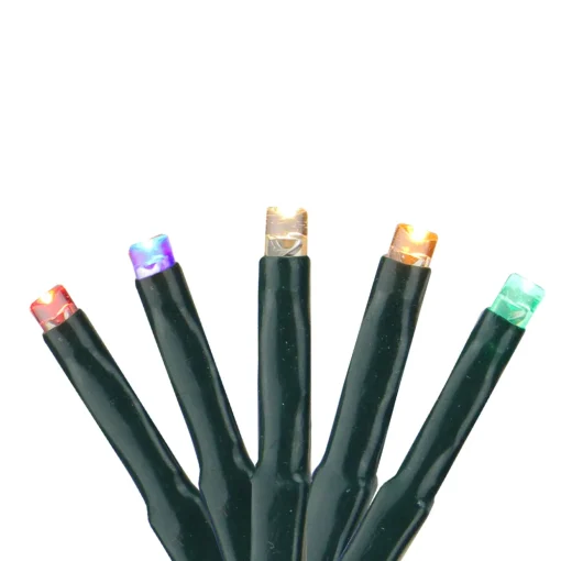 Set of 200 Black LED Cluster Christmas Lights - 19 ft Green Wire