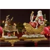 Set of 2 Brown and Red Santa Claus with Reindeer Christmas Stocking Holders 9.5"