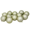 Set of 12 Champagne Gold Shatterproof Matte Christmas Ball Ornaments 4"