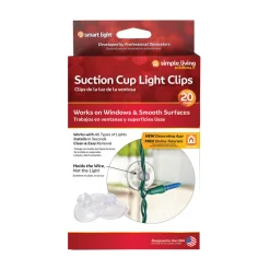 Set of 20 Clear Suction Cup Christmas Light Clips - 1.5