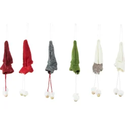 Set of 6 Gnomes with Stars Plush Christmas Ornaments 5