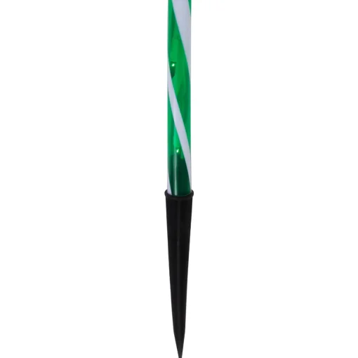 Set of 3 Green and White Twinkle Candy Cane Pathway Markers 26"