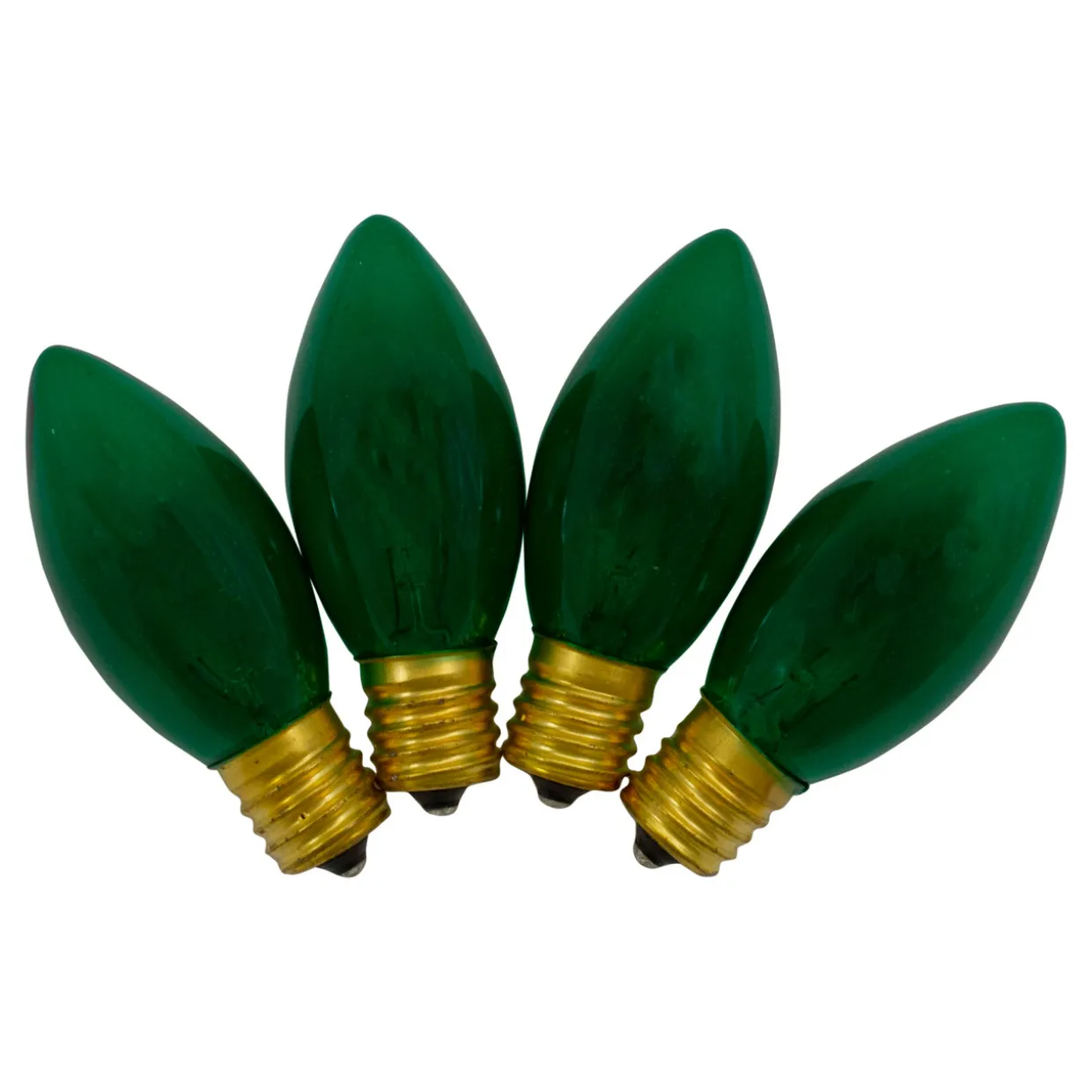 Set of 4 Green C9 Transparent Christmas Replacement Bulbs - 3"