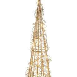 Set of 3 LED Twinkle Lighted Copper Mesh Cone Trees Outdoor Christmas Decoration 39.5