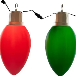 Set of 4 Lighted Blow Mold C7 Bulbs Christmas Decorations, 20