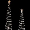 Set of 2 Lighted Clear Outdoor Spiral Christmas Cone Trees 4', 6'