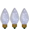 Set of 3 Lighted LED C9 Bulb Christmas Pathway Marker Lawn Stakes - Clear Lights