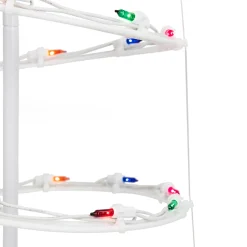 Set of 2 Lighted Multi-Color Outdoor Spiral Christmas Cone Trees 4', 6'