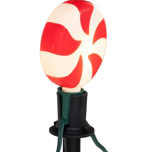 Set of 4 Lighted Peppermint Twist Candy LED Christmas Pathway Markers 14.5"