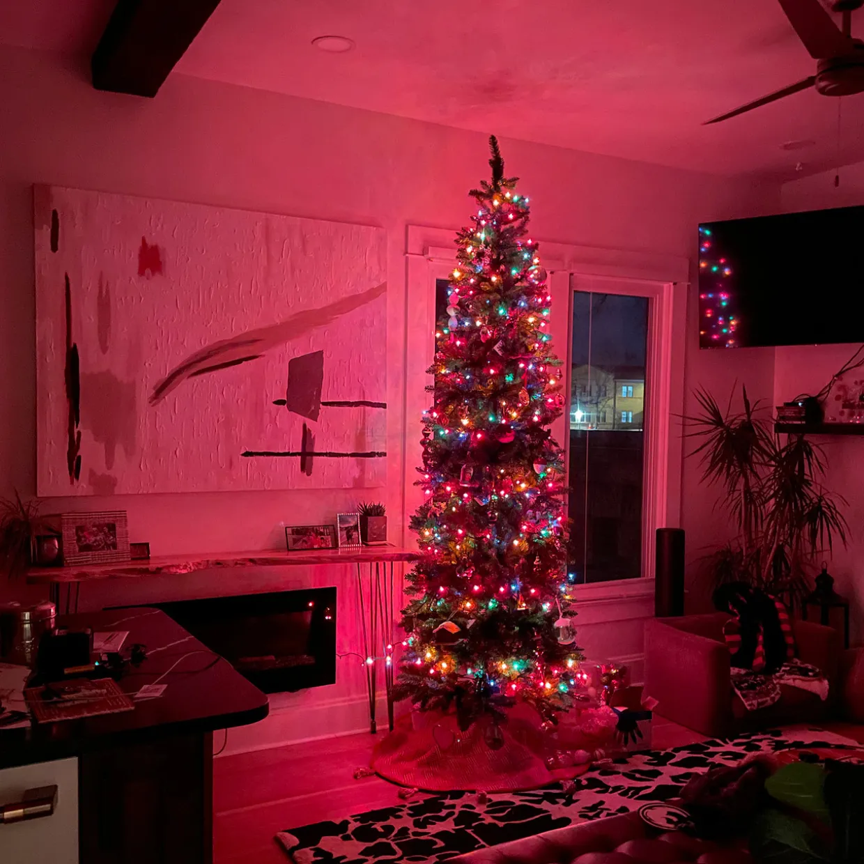 Set of 300 Multi-Color Mini Christmas Light Set, 61 ft Green Wire