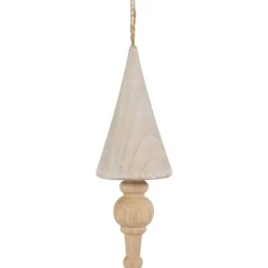 Set of 3 Natural Trees Wooden Christmas Ornaments 5.5