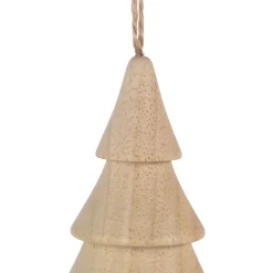 Set of 3 Natural Trees Wooden Christmas Ornaments 5.5