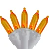 Set of 50 Orange LED Mini Christmas Lights 4" Spacing - White Wire
