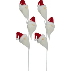 Set of 2 Plush Red and White Santa Gnome Christmas Picks 27