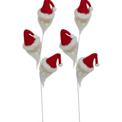 Set of 2 Plush Red and White Santa Gnome Christmas Picks 27