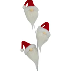 Set of 2 Plush Red and White Santa Gnome Christmas Picks 27