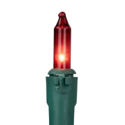 Set of 50 Red and Clear Mini Christmas Lights, 2.5