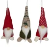 Set of 3 Red and Green Santa Gnome Christmas Ornament 4.25"