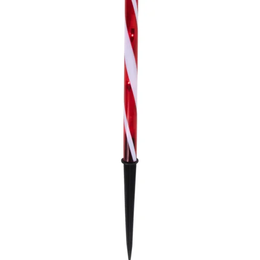 Set of 3 Red and White Twinkle Candy Cane Pathway Markers 26"