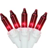 Set of 100 Red Mini Christmas Lights 2.5" Spacing - White Wire