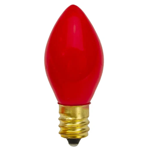 Set of 4 Red Opaque C7 Christmas Replacement Bulbs - 2"