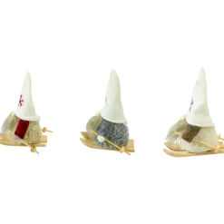 Set of 3 Skiing Gnomes Christmas Ornaments 4.5