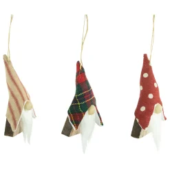 Set of 3 Wooden Gnomes Christmas Ornaments 4