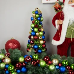 Shatterproof Ball Christmas Tree with Tinsel - 15.75