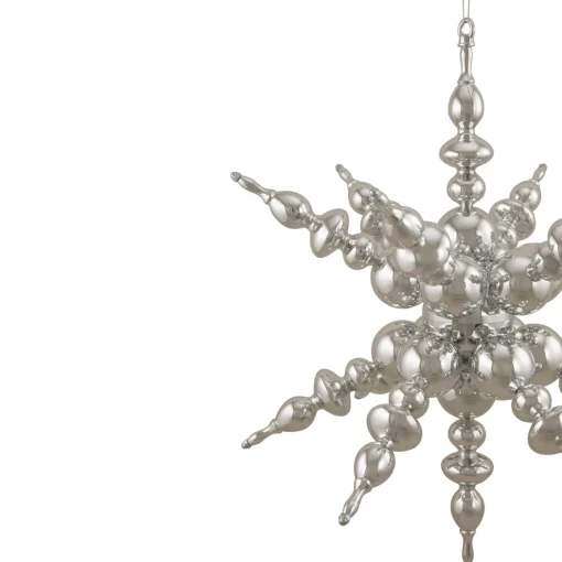 Shatterproof 3D Sunburst Snowflake Commercial Christmas Ornament - 24" - Silver