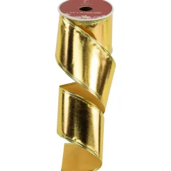 Shimmering Gold Metallic Wired Craft Christmas Ribbon 2.5