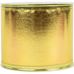 Shimmering Gold Metallic Wired Craft Christmas Ribbon 2.5