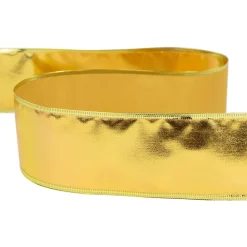 Shimmering Gold Metallic Wired Craft Christmas Ribbon 2.5