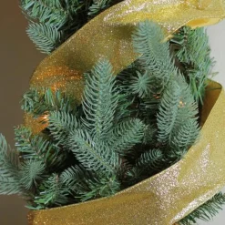 Shimmering Metallic Gold Ribbed Wired Craft Ribbon 2.5