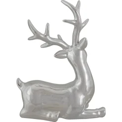 Shiny Ceramic Sitting Reindeer Christmas Decoration - 10