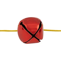 Shiny Christmas Jingle Bells Metal Garland - 7.5' - Red