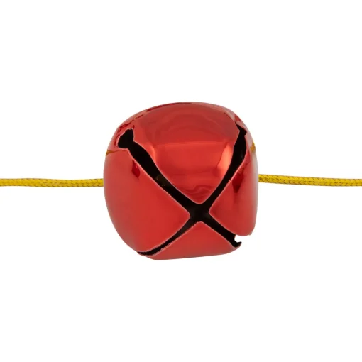 Shiny Christmas Jingle Bells Metal Garland - 7.5' - Red