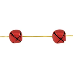 Shiny Christmas Jingle Bells Metal Garland - 7.5' - Red