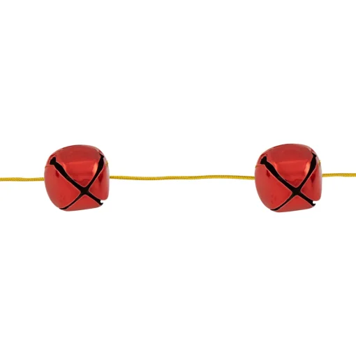 Shiny Christmas Jingle Bells Metal Garland - 7.5' - Red